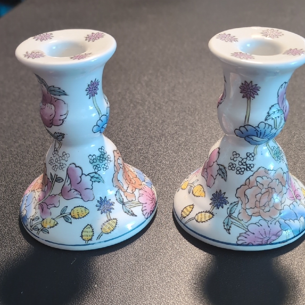Floral Ceramic Candle Holders
